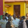 Rudolph Brown/Chief Photographer
Police officers at Luciana House after a two hour shoot out at the artiste's home with a lone gunman, three policemen were shot and injured at Westminster Crescent in St. Andrew on Wednesday, March 25-2009