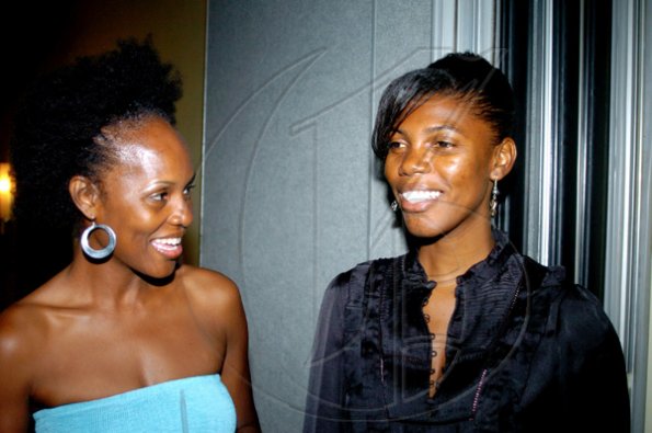 Winston Sill / Freelance Photographer
Cecile Madden (left) and Karen Meade catch up on the latest happenings.

*******************************************************************Mico University Alumni Association (MOSA) presents the Biennial Gold Medal Awards Banquet, held at the Jamaica Pegasus Hotel, New Kingston on Saturday night April 17, 2010. Here are Cecile Madden (left); and Karen Meade (right).