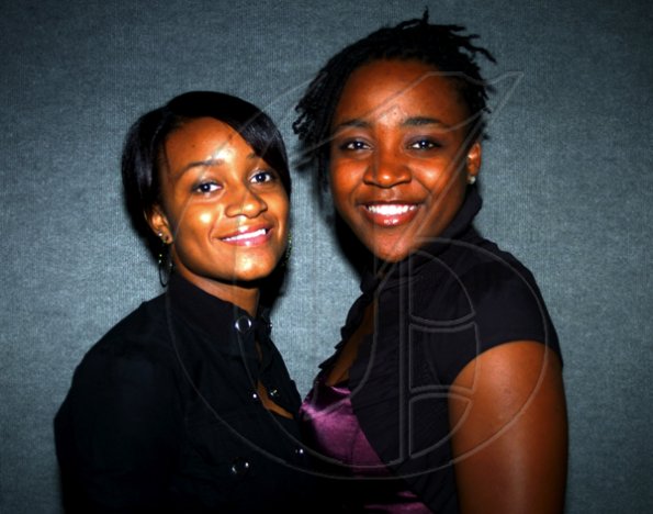 Winston Sill / Freelance Photographer
Mico University Alumni Association (MOSA) presents the Biennial Gold Medal Awards Banquet, held at the Jamaica Pegasus Hotel, New Kingston on Saturday night April 17, 2010. Here are Kelly-Ann Gordon (left); and Cherie-Renae Stewart (right).