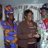 Peta-Gaye Clachar/Staff Photographer
Minister Youth Sports and Culture Olivia 'Babsy' Grange speak to awardees at the Institute of Jamaica Musgrave Medals Awards Ceremony at the Institute of Jamaica on Thursday, May 28, 2009.From left to right is Bishop Robert Clarke who received a medal for his contribution to Revivalism, Bernice Henry for Kumina, Ras Junior Manning for Rastafari and Colonel Sidney Peddi for the Maroons. All have received a Gold medal for their distinguished eminence on Literature, Science and the Arts in Connection with the West Indies, especially in Jamaica.