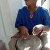 Peta-Gaye Clachar/Staff Photographer
This junior member of the Akwaaba drummers beet the drums at the entrance of the Institute of Jamaica to welcome guests arrivng at the Institute's Musgrave Medals Awards Ceremony on East Street on Thursday, May 28, 2009.