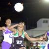 Peta-Gaye Clachar/Staff Photographer
Jamalco's Goal Shooter Elaine Davis (centre) and Waulgrovians Goal Keeper, Yanique Gordon (left), challenge for the ball while Waulgrovians Goal Defence, Oberon Pitterson reacts during Game Two of the JNA/Berger Paints Super League netball final at the Leila Robinson Stadium on Saturday. Jamalco won 50-46 to tie the three-game series 1-1.