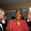 Winston Sill / Freelance Photographer
Maitland Richards (left), sporting a similar hairstyle to P.J. Patterson (right) joins in the conversation with Milton Weise at the reception for Patterson to celebrate his Caricom Award, held at the Jamaica Pegasus Hotel, New Kingston on Monday July 27, 2009.