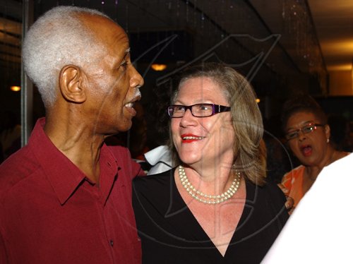 Winston Sill / Freelance Photographer
Former Chief Justice Lensley Wolfe raps with Dr Denise Eldemire Shearer at the reception for former Prime Minister P.J. Patterson celebrating his Caricom Award, held at the Jamaica Pegasus Hotel, New Kingston on Monday July 27, 2009.