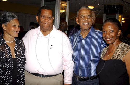 Winston Sill / Freelance Photographer
Great friends of the late Lady Bustamante Seragh (second right) and Effie Lakasingh (right) hang out with Evelyn Sangster Barnes and Roger Clarke.

Reception for former Prime Minister PJ Patterson for his Caricom Award, held at the Jamaica Pegasus Hotel, New Kingston on Monday July 27, 2009.