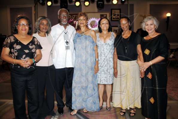 Janet Silvera
The women behind the man P.J. Patterson: (third left), Linda Baldie, Anne Richards, Babara Johnson, Doreen Frankson, Jean Wilmot and Cynthia Desulme.
