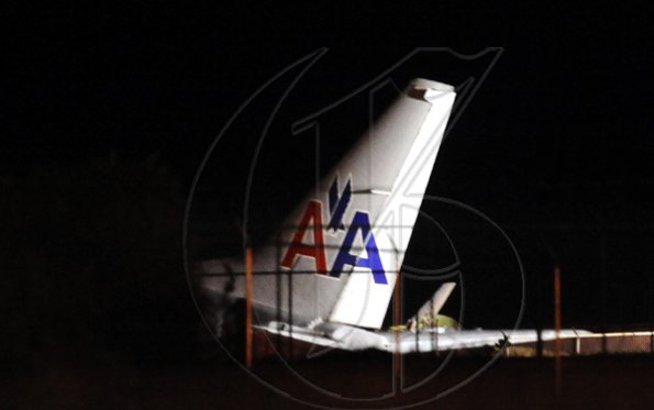 Ricardo Makyn/Staff Photographer.
The Tail of the American Airline Plane that crashed at the Palisadoes.