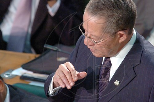 Rudolph Brown/Chief Photographer
Prime Minister Bruce Golding speaks at the budget debate on Tuesday, May 5-2009