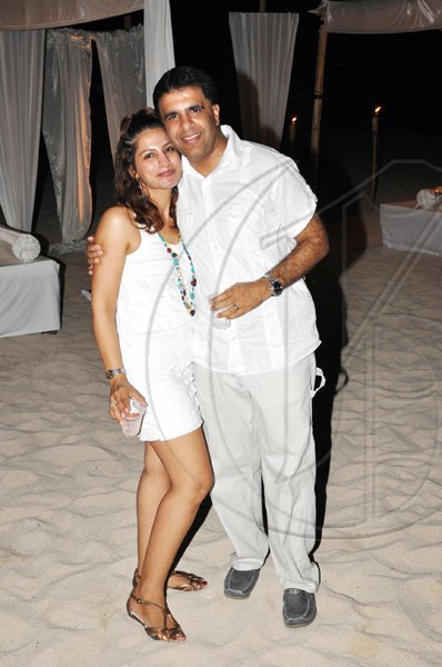 Janet Silvera Photo
 
Manju and Harry Samtani at Rajeesh Kripalani's 40th birthday party at Cornwall Beach in Montego Bay last Saturday night.