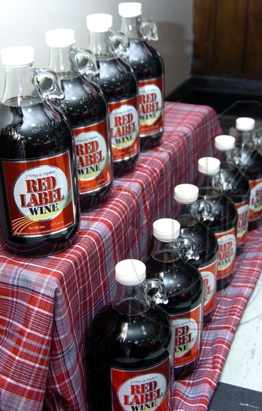 There were lots of goodies in store for the contestants and among them were jugs of Red Label wine provided by the main sponsor.

Peta-Gaye Clachar/Freelance Photographer
RL Christmas Cake contest at the Gleaner on Friday, December 11, 2009.