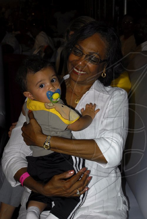 Colin Hamilton/ Freelance Photographer
Little Adrian barnes looks quite comfy in the arms of Lady Hall at the scenes from Relay for Life on June 13