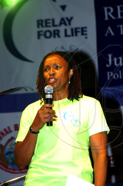 Winston Sill / Freelance Photographer
Jamaica Cancer Society, Relay For Life fonction, held at Police Officers Club, Hope Road on Saturday night June 26, 2010. Here is Sandra McDonald-Spence.