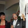 Ian Allen/Staff Photographer
Calvin and Sylvia Lyn enjoy the historic moment of unveiling the plaque that declares it all official. The  Hargreaves Memorial Hospital in Mandeville is now open for business!.