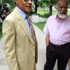 Rudolph Brown/Photographer
Don Topping chat with Ernie Smith at RJR 60th Anniversary long service awards luncheon at the Terra Nova Hotel in Kingston on Friday, July 9-2010.