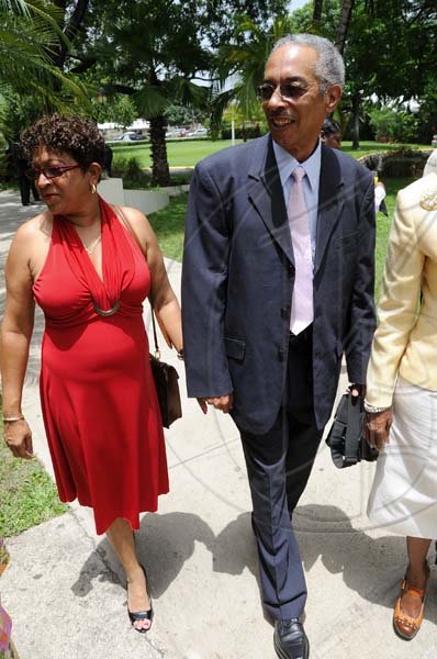 Rudolph Brown/Photographer
Alan Magnus and his wife arrive at the RJR 60th Anniversary long service awards luncheon at the Terra Nova Hotel in Kingston on Friday, July 9-2010.