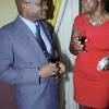 Rudolph Brown/Photographer
Rotary Club of Kingston's Francois St Juste and Lillymae Welder exchange greetings at the Rotary Club of St Andrew North's 25th annual installation ceremony at the Wyndham Kingston Hotel  on Monday night.

************************************************************************, June 27, 2011.