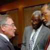 Winston Sill / Freelance Photographer
Russian Ambassador Victor Zotin (left) hobnobs with Arthur Thompson (centre) and Ambassador (ret.) H Dale Anderson, both former Jamaican ambassadors to Russia.

************************************************************************
host Reception to celebrate the 35th Anniversary of Diplomatic Ties between Jamaica and Russia, held at the Jamaica Pegasus Hotel, New Kingston on Tuesday March 16, 2010.
