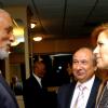 Winston Sill / Freelance Photographer
Ambassador Douglas Saunders (left) chats with Rusal's Igor Dorofeev and his wife Elena Dorofeev.

***********************************************************************
Russian Ambassador host Reception to celebrate the 35th Anniversary of Diplomatic Ties between Jamaica and Russia, held at the Jamaica Pegasus Hotel, New Kingston on Tuesday March 16, 2010.