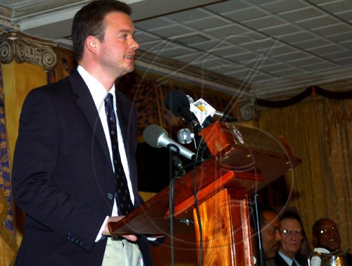 Winston Sill / Freelance Photographer
Launch of Edward Seaga book- "My Life And Leadership, volume one: Clash of Ideologies,1930--1980", held at Mona Visitor's Lodge, UWI Campus on Wednesday March 3
, 2010. Here is Nicholas Gillard, Publisher, MacMillan Publishers.