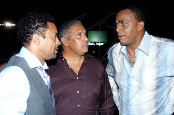 Winston Sill / Freelance Photographer
Cortney Walsh (right) capture the attention of Shaggy (left) and Saleem Lazarus before the concert began.


Shaggy Foundation presents "Shaggy and Friends 2010  Concert", held on the lawns of Jamaica House, Hope Road on Saturday night January 2, 2010.