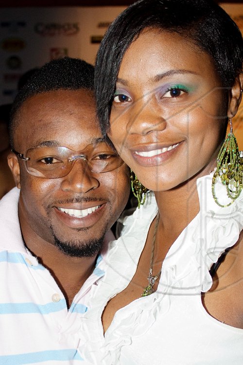 'Capricus' head honcho Elvis Byfield (left) greets one of the many patrons who attended the 'Cocktails and Brews' themed event held last Saturday.