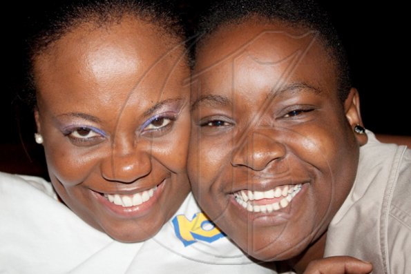 Awww! Daynia Morgan and Tameka Blake made our day with a matching pair of infectious smiles at the launch of 'Laas Fridays', a new monthly after-work lyme held at the courtyard of Starapples Restaurant on April 30. We foresee a bright future for these two in toothpaste commercials!