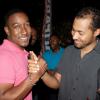 All you single ladies now know where to find the good-looking guys! Rojah Thomas (left) greets old friends at 'Laas Fridays'.