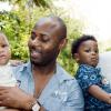 At Boone Hall Oasis, dads Everton Dewar (left) and Courtney Maxwell keep little Reeci-Lee (left) and Blayze entertained while their moms relax in the lush surroundings at 'The Ultimate Mother's Day Brunch' on Sunday.