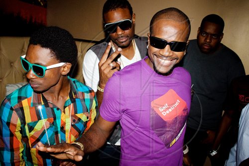 (From left) Chris Martin, D-Major and Craig Jackson of Voicemail were some of the many familiar faces from the entertainment industry who were on hand at Fiction for Ce'Cile's birthday party.
