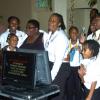 Winston Sill/Freelance Photographer
Gleaner Representatives and spellers enjoying the music at the Spelling Bee dinner, from left are emcee Jennifer 'Jenni Jenni' Small, Lois Robinson, Tenesica Watson, Shernett Robinson, Tenesicia Malcolm, Teneel Palmer, Daviesh Mills, Terry-Anne Wilson, Jenelle Hinds, Lariecia Harvey and Karin Cooper.