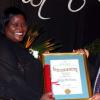 Colin Hamilton/freelance photographer
Troy Cine (R) receives a Golden Talent for the Arts award from Mrs Donna Parchment Brown during the St. Elizabeth Homecoming Foundation 17th Annual Golden Awards Banquet held at the Pegasus Hotel on Wednesday November 25, 2009.