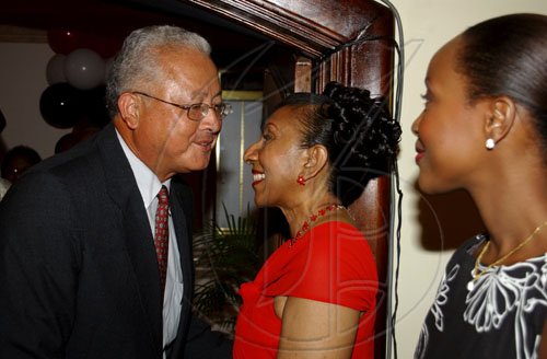 Winston Sill / Freelance Photographer
Trinidad and Tobago 47th Independence Day Reception, held at the Jamaica Pegasus Hotel, New Kingston on Mondxay night August 31, 2009. Here are Delroy Chuck (left); Ambassador Yvonne Gittens-Joseph (centre) and Simone Francois-Whittier.
