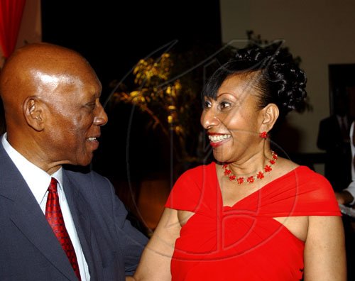 Winston Sill / Freelance Photographer
Trinidad and Tobago 47th Independence Day Reception, held at the Jamaica Pegasus Hotel, New Kingston on Monday night August 31, 2009. Here are Winston Bayley (left); and Ambassador Yvonne Gittens-Joseph.
