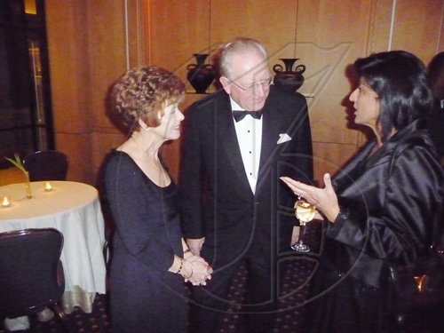 Zadeen Hirji (right) has the full attention of Donna and Gordon Feeny during the sponsors reception prior to the start of the Inaugural UWI Toronto  gala at Four Seasons Hotel in Toronto, Canada.

Latoya Grindley/Staff Reporter
UWI Gala on Saturday February 27, 2010.