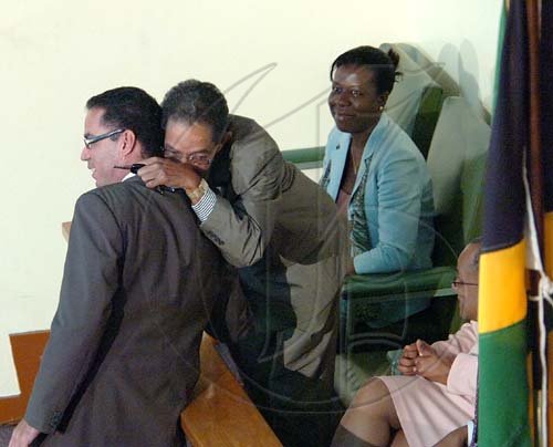 Rudolph Brown/Chief Photographer
Daryl Vaz, swearing as member of parliament for West Portland, at Gordon House on Tuesday, March 31-2009.