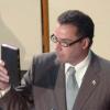 Rudolph Brown/Chief Photographer
Daryl Vaz, swearing as member of parliament for West Portland, at Gordon House on Tuesday, March 31-2009.