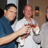 Janet Silvera Photo
From L- Billy Craig?s William Craig, CPJ?s Tom Tyler and MBJ Airports? Fernando Bosque at Club de Vin's monthly wine meeting at Veena and Denny Chandiram?s home at The Lagoons in Montego Freeport last Thursday evening.